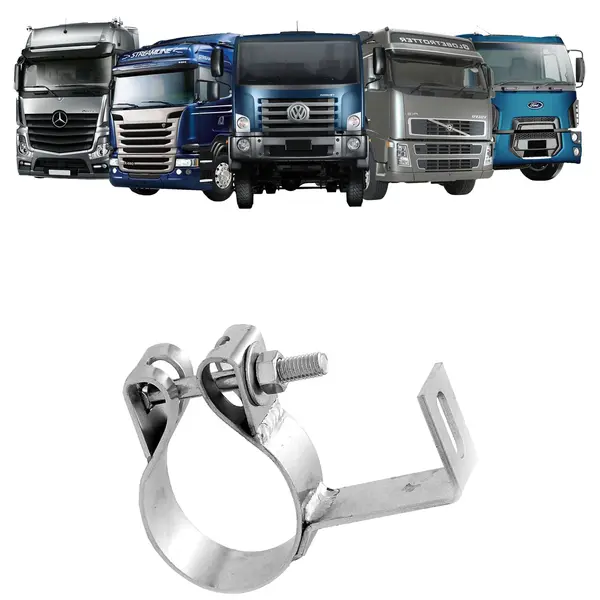 Abraçadeira Escapamento Caminhão 5 Polegadas com Suporte L