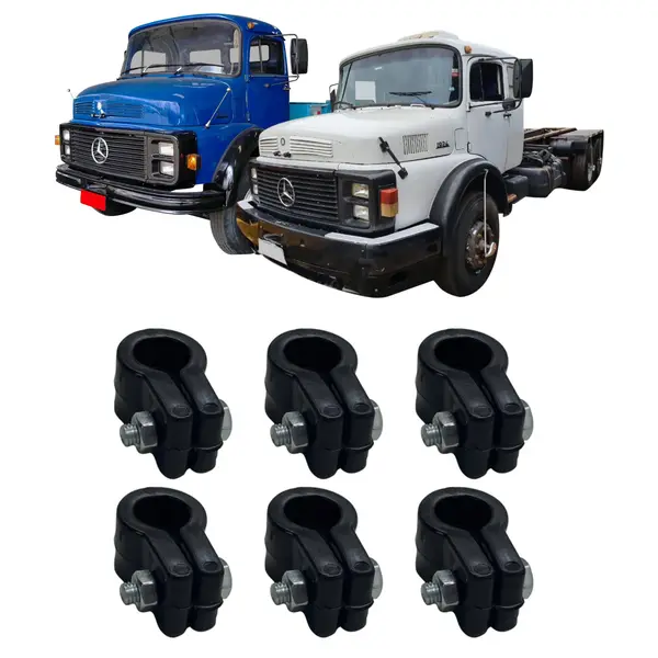 Abraçadeira para Braço de Espelho 16mm Caminhão MB 1113 1313 Kit 6 Peças
