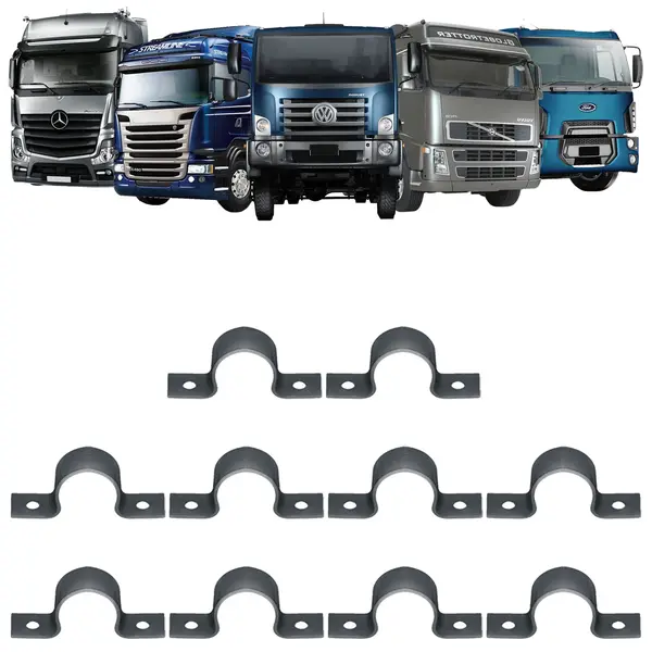 Abraçadeira para Suporte Paralama Caminhão Cavalo KIT 10PÇS