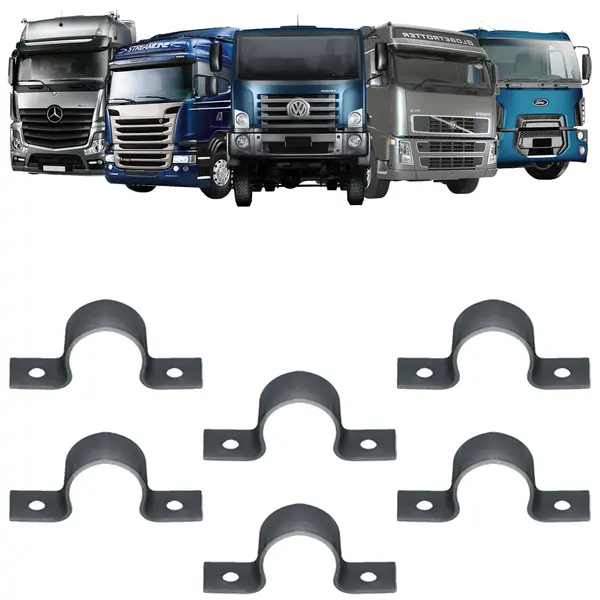 Abraçadeira para Suporte Paralama Caminhão Cavalo KIT 6PÇS