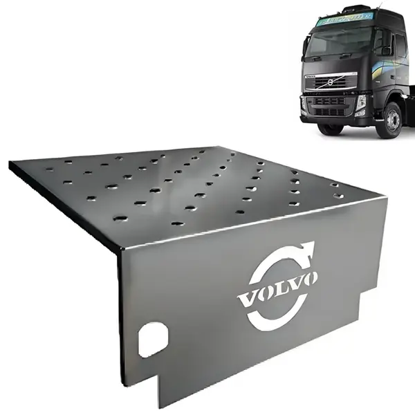 Acabamento Inox Tampa Caixa Bateria para Caminhão Volvo FH 2010 Á 2014