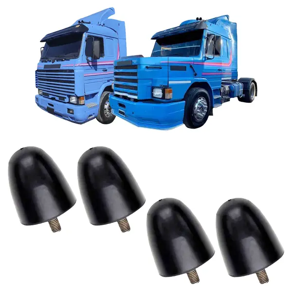 Batente do Capô Caminhão Volvo Todos Borracha Menor 4 Peças