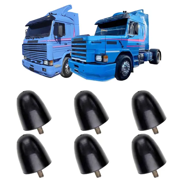 Batente do Capô Caminhão Volvo Todos Borracha Menor 6 Peças