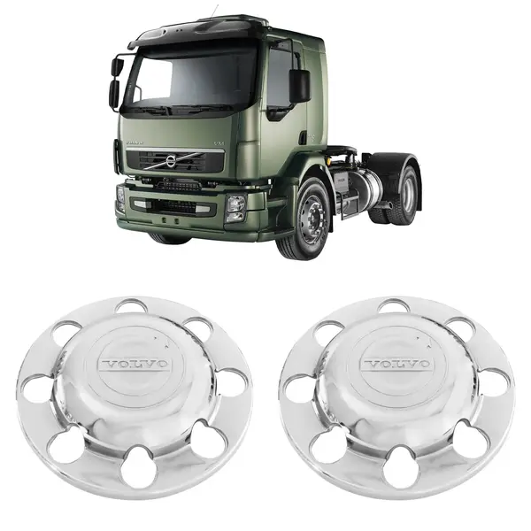 Capa Cubo Roda Tração Caminhão Volvo VM 8 Furos (par)