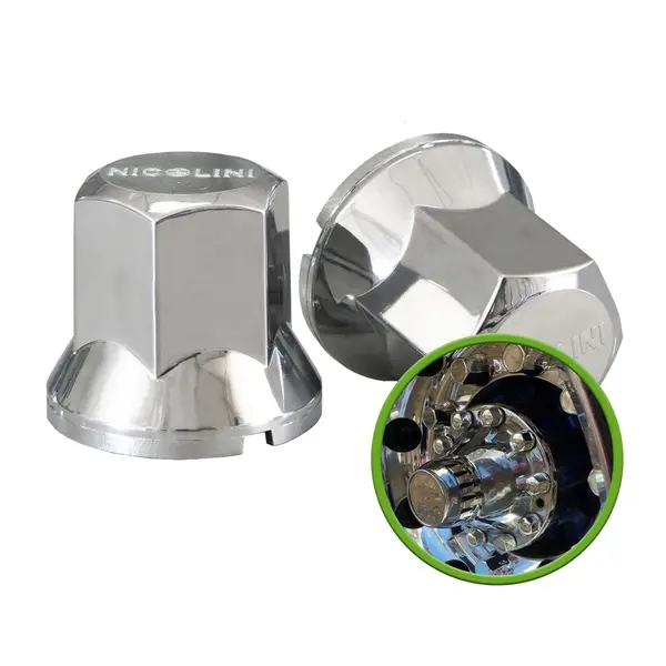 Capa Porca Roda Cromada Caminhão 16 a 33MM KIT c/ 16 Pç