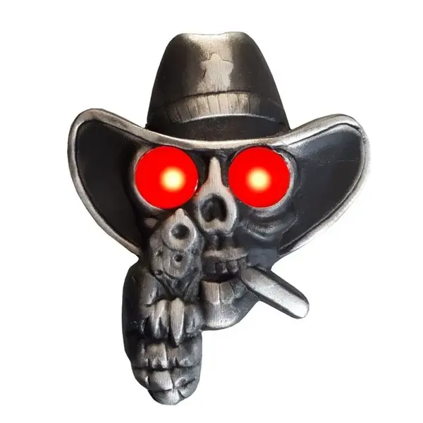 Caveira Cowboy Para Caminhão LED Bivolt Com Revolver