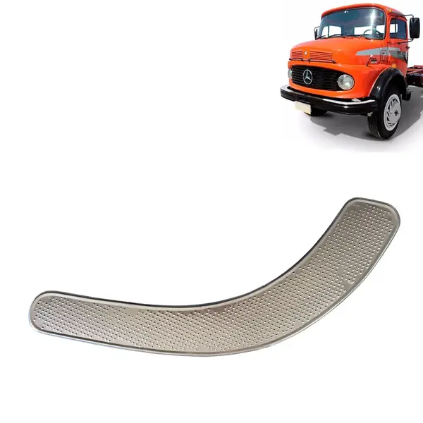 Chapa Alumínio Para-Choque para Caminhão MB 1111 / 1113 / 1313 / 1513 Farol Redondo Lado Esquerdo