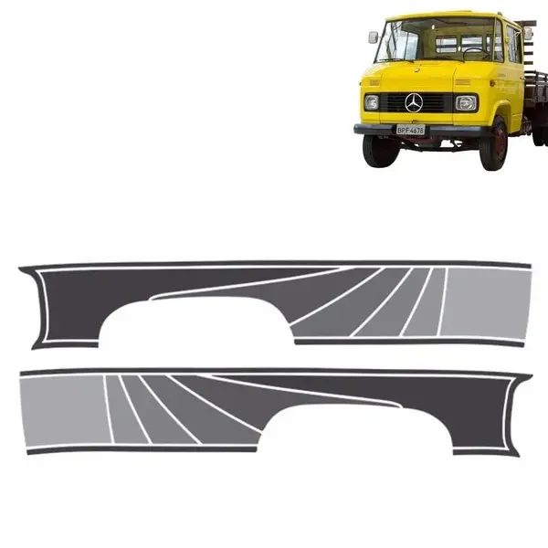 Conjunto Faixa Adesiva para Caminhão MB 608 Prata