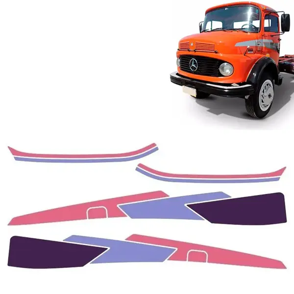 Conjunto Faixa Decorativa Lilas para MB 1113 / 1313 Padrão 1987