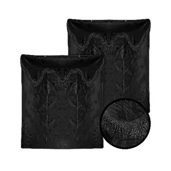 Cortina Chinil Meia Baixo 2 Peças para Cabine de Caminhão 220x140cm Preta