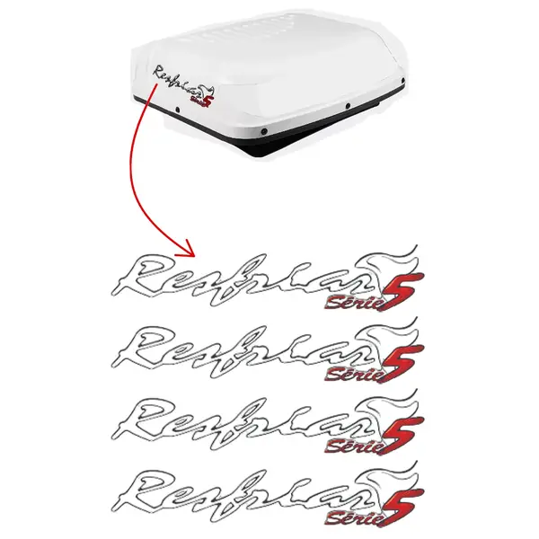 Emblema Adesivo Tampa Climatizador Resfriar Série 5 4 Peças
