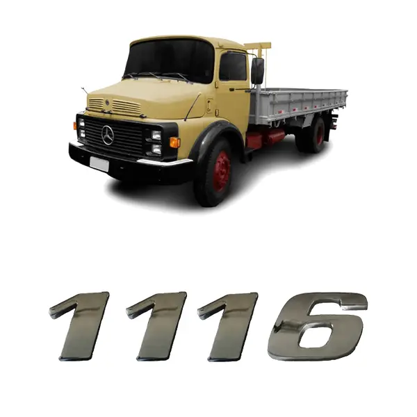 Emblema Caminhão MB 1116 Adesivo Cromado Lateral (pç)