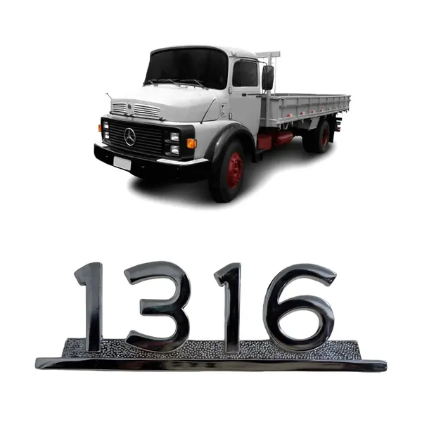 Emblema Caminhão MB 1316 Ferro Zamak Cromado