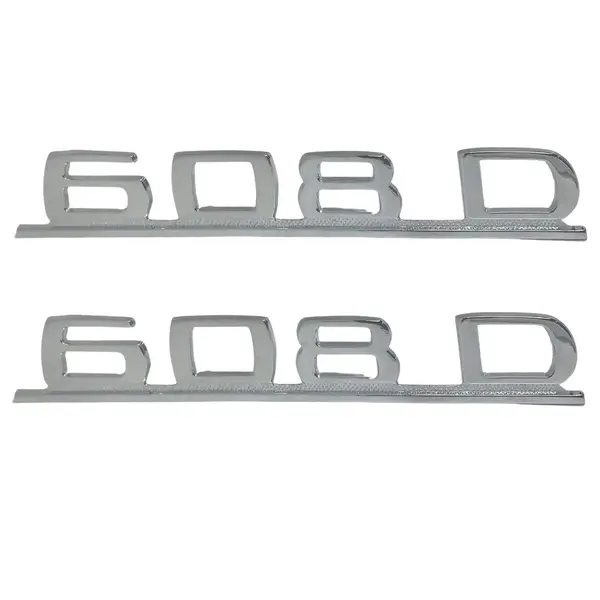 Emblema Caminhão MB 608D Cromado de Ferro Zamak Par
