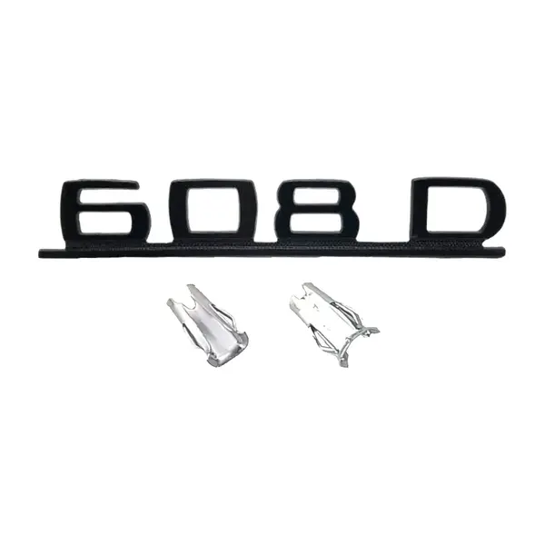 Emblema Caminhão MB 608D Preto de Ferro Zamak c/ Presilha