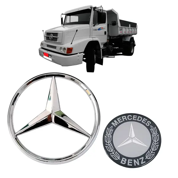 Emblema Capo Estrela Caminhão MB 1620 Plástico Cromado Alta Durabilidade
