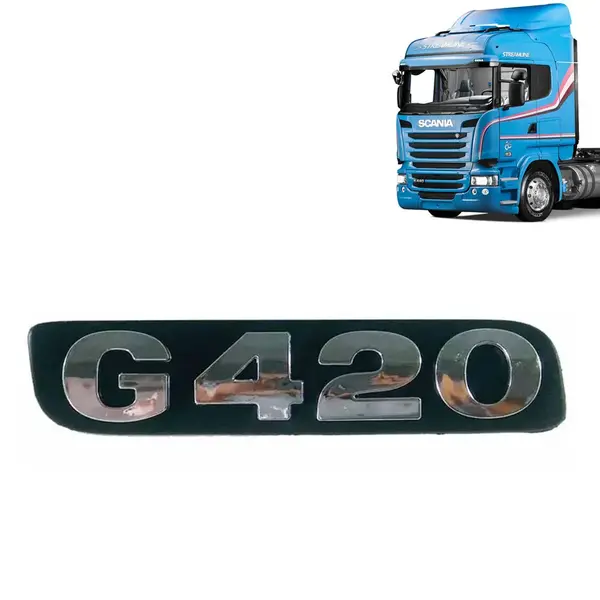 Emblema de Potência Cromado para Caminhão Scania G420 Após 2010