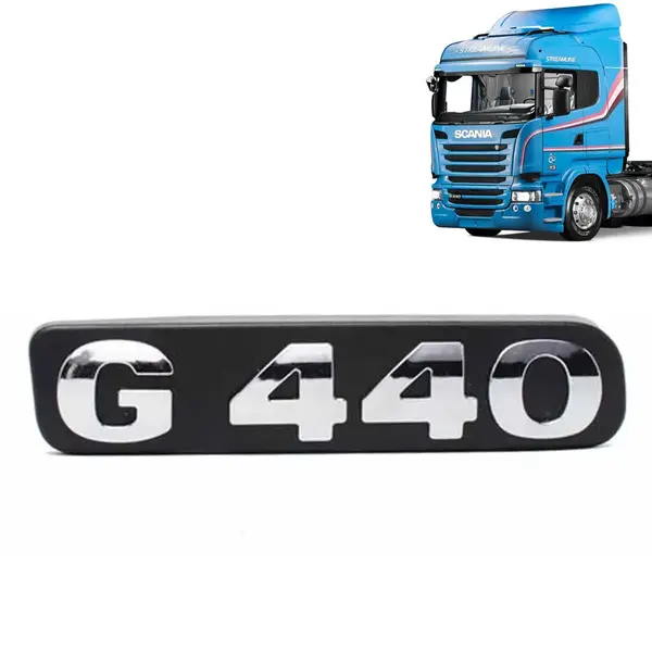 Emblema de Potência Cromado para Caminhão Scania G440 Após 2010