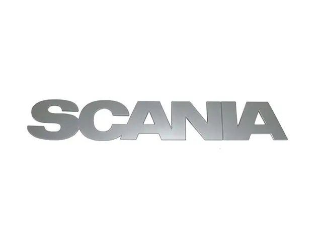 Emblema Frontal (Letreiro) - Cinza - Plástico - 130 mm x 810 mm - Scania PGR