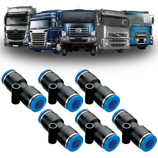 Emenda 8MM Engate Rapido Nylon Caminhão Universal 6 Peças