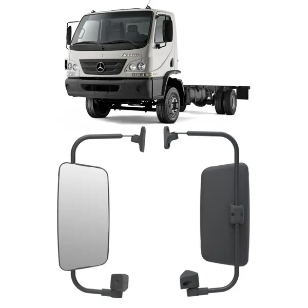 Espelho Retrovisor Completo Convexo MB Accelo 2020 Lado Esquerdo