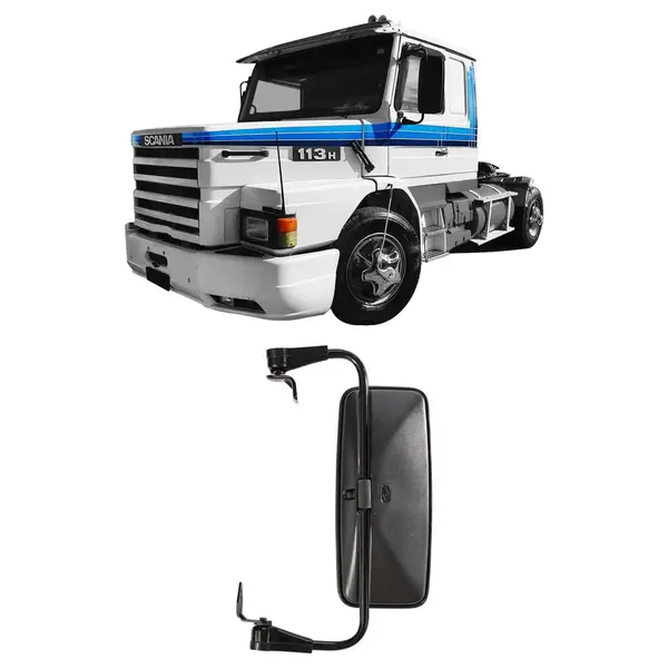 Espelho Retrovisor Plano Completo Bipartido Caminhão Sc 112 / 113 L/e