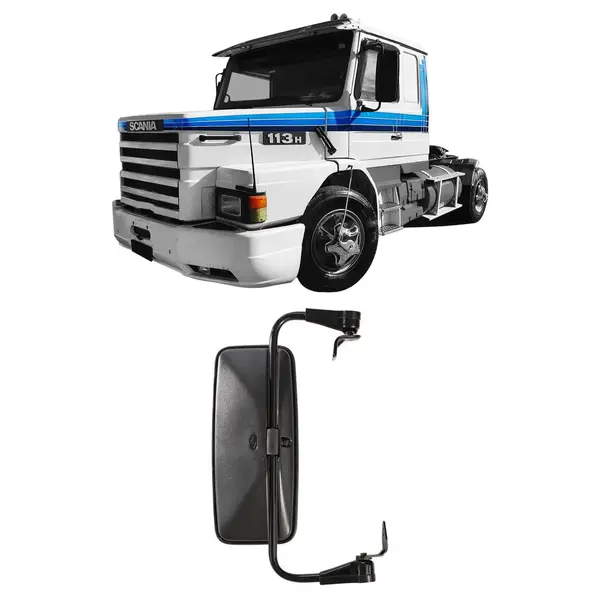 Espelho Retrovisor Plano Completo Bipartido Caminhão Sc 112 / 113