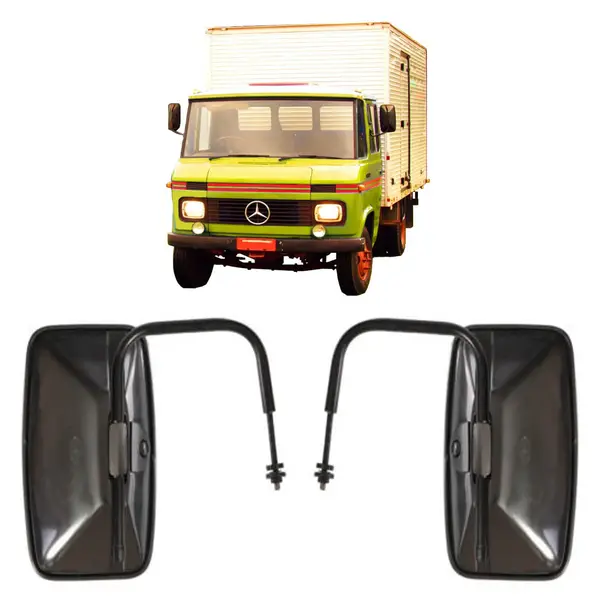 Espelho Retrovisor Plano Completo Caminhão MB 608 708 Par