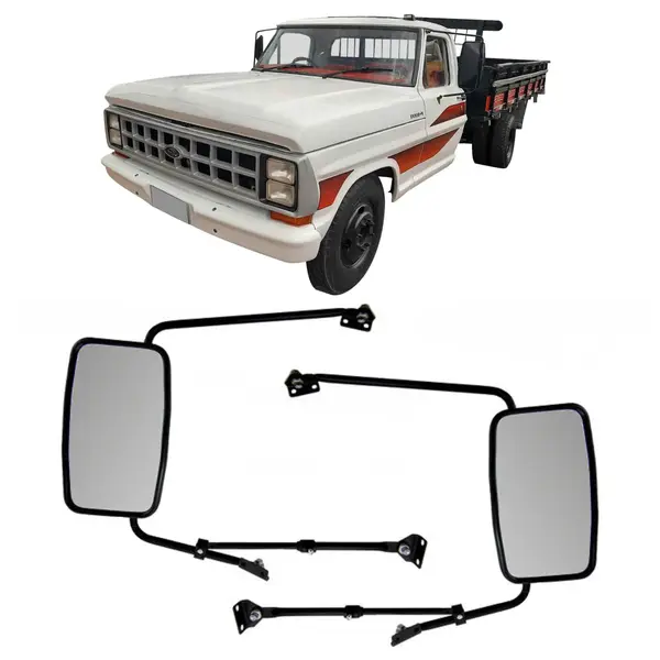 Espelho Retrovisor Plano Completo Ford F4000 Caminhonete Até 1985