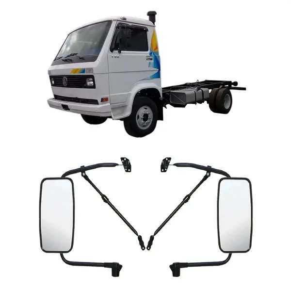 Espelho Retrovisor Plano Completo para Caminhão VW 6.80 6.90 7.90 - Kit Lado Direito e Esquerdo