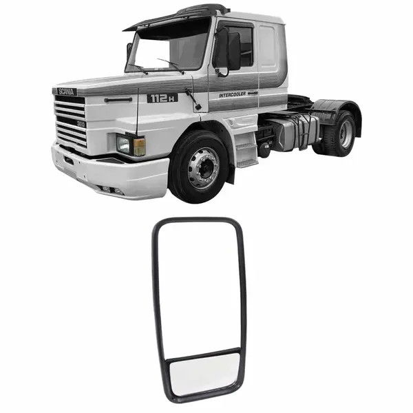 Espelho Retrovisor Plano Externo Bifocal Caminhão Sc T/r 112 113 L/e