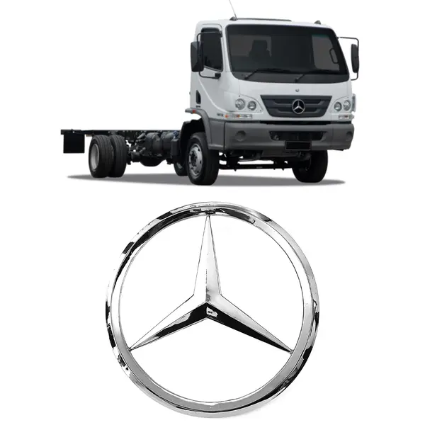 Estrela Cromada Caminhão MB Accelo 20CM Plástico c/ Parafuso