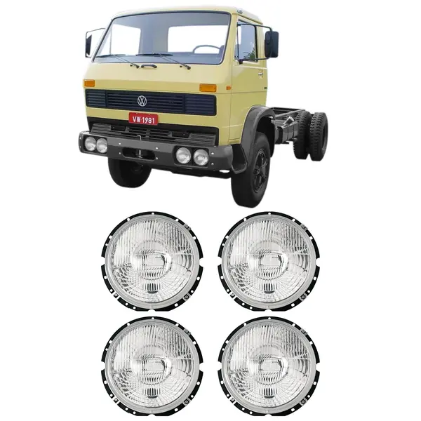 Farol Caminhão Volkswagen 1982 a 1993 - Nino KIT c/ 4