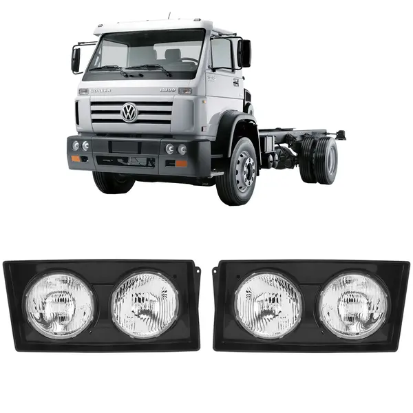 Farol Caminhão VW Work Titan Apartir 2005... Moldura Preta Par