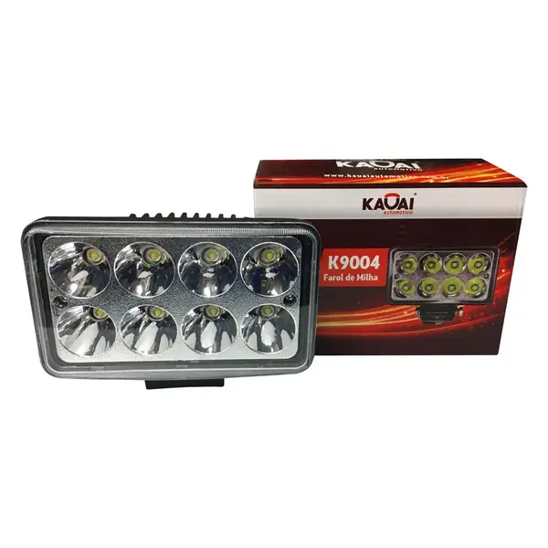Farol Milha Auxiliar LED Parachoque e Spoiler Retangular 24W