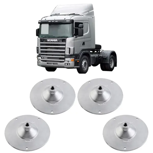 Flange Rodoar Roda Cubo Traçao Caminhão Sc Serie 4 Truck (KIT c/ 4)