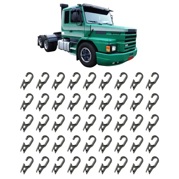 Gancho para Cortina de Plástico Caminhão SC T112 1991 - Kit com 45 Peças