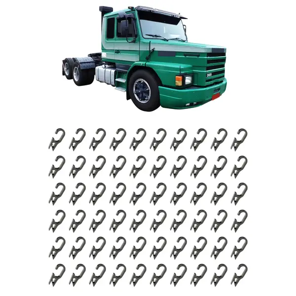Gancho para Cortina de Plástico Caminhão Scania T112 1991 Kit 60 Peças