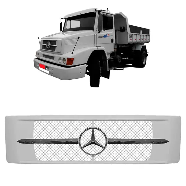 Grade Frontal Caminhão MB 1620 1938 Ls Superior Pintado Branco 9147
