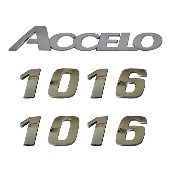 Jogo Emblema Adesivo Cromado Caminhão MB 1016 Accelo