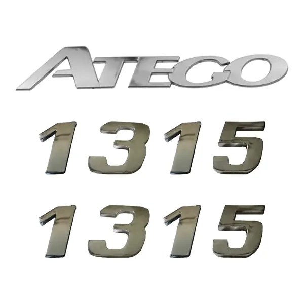 Jogo Emblema Adesivo Cromado Caminhão MB 1315 Atego