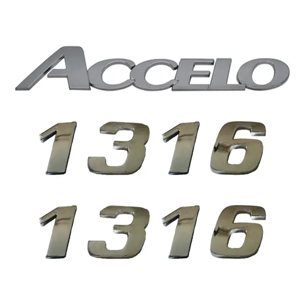 Jogo Emblema Adesivo Cromado Caminhão MB 1316 Accelo