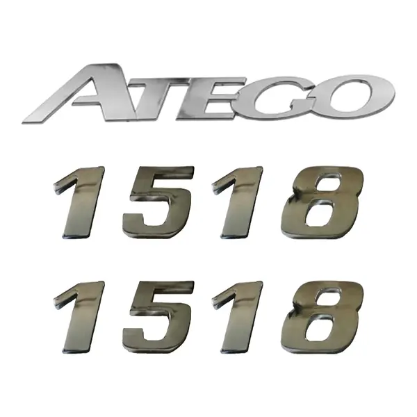 Jogo Emblema Adesivo Cromado Caminhão MB 1518 Atego