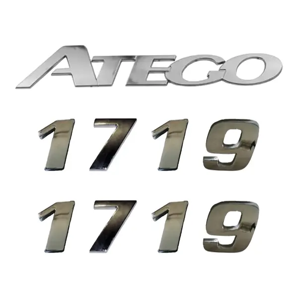 Jogo Emblema Adesivo Cromado Caminhão MB 1719 Atego