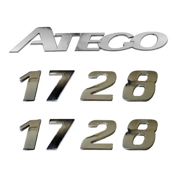 Jogo Emblema Adesivo Cromado Caminhão MB 1728 Atego