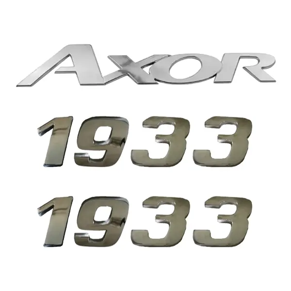 Jogo Emblema Adesivo Cromado Caminhão MB 1933 Axor
