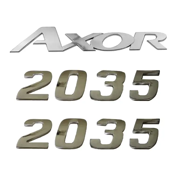 Jogo Emblema Adesivo Cromado Caminhão MB 2035 Axor