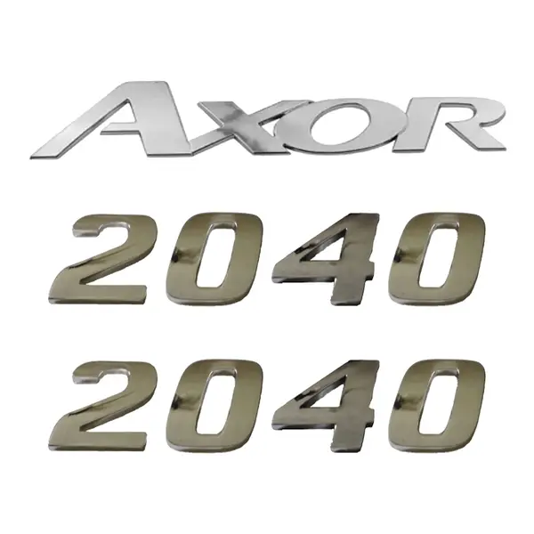 Jogo Emblema Adesivo Cromado Caminhão MB 2040 Axor