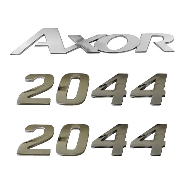 Jogo Emblema Adesivo Cromado Caminhão MB 2044 Axor