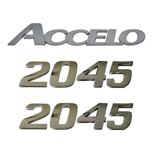 Jogo Emblema Adesivo Cromado Caminhão MB 2045 Accelo